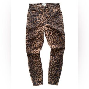 L’AGENCE Margot Leopard Cheetah Print Ankle Skinny Jeans